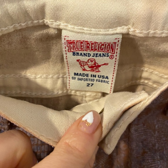 True Religion Halle Pink Coated Snakeskin Skinny Jeans Sz. 27 EUC - Picture 4 of 7